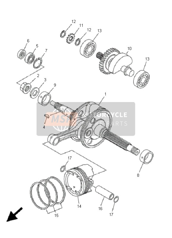 Yamaha YP400A MAJESTY 2009 Crankshaft & Piston for a 2009 Yamaha YP400A MAJESTY